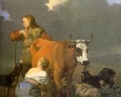 卡雷尔 迪雅尔丹 : Woman Milking a Red Cow